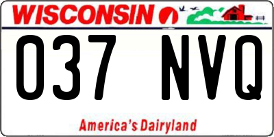 WI license plate 037NVQ