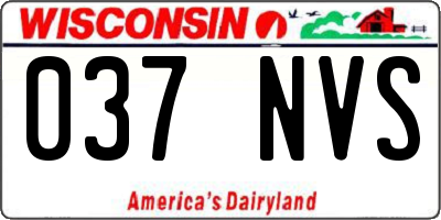 WI license plate 037NVS