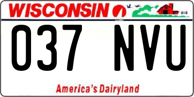 WI license plate 037NVU