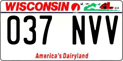 WI license plate 037NVV