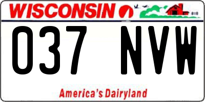 WI license plate 037NVW