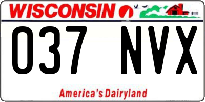 WI license plate 037NVX
