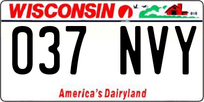 WI license plate 037NVY