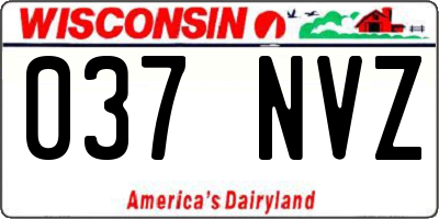 WI license plate 037NVZ