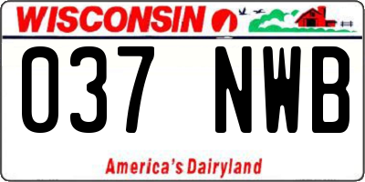 WI license plate 037NWB