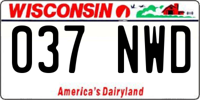 WI license plate 037NWD