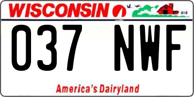 WI license plate 037NWF
