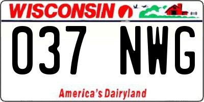 WI license plate 037NWG