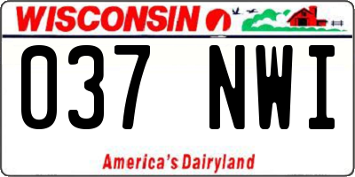 WI license plate 037NWI