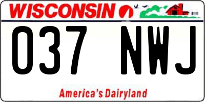 WI license plate 037NWJ
