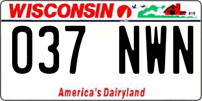 WI license plate 037NWN
