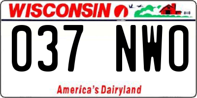 WI license plate 037NWO