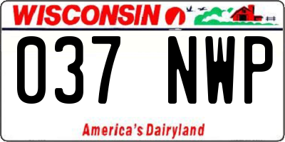 WI license plate 037NWP