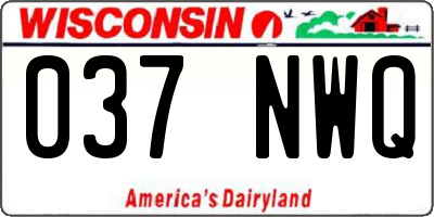 WI license plate 037NWQ