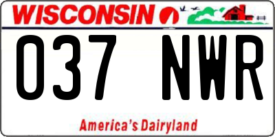 WI license plate 037NWR