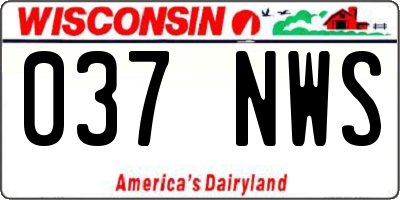 WI license plate 037NWS