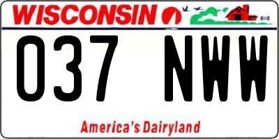 WI license plate 037NWW