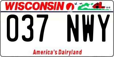 WI license plate 037NWY