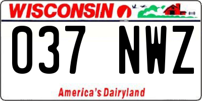 WI license plate 037NWZ