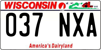 WI license plate 037NXA