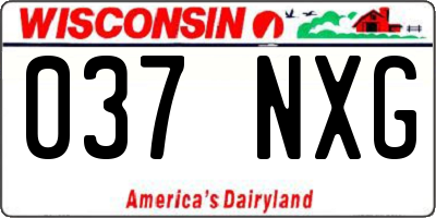 WI license plate 037NXG