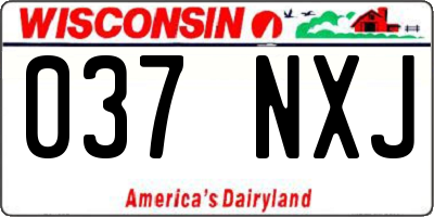 WI license plate 037NXJ