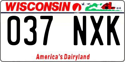 WI license plate 037NXK