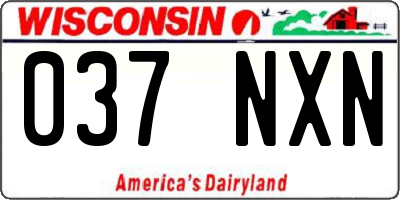 WI license plate 037NXN