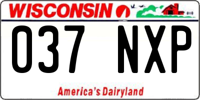 WI license plate 037NXP