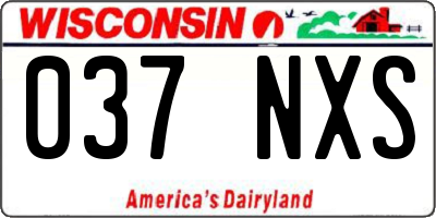 WI license plate 037NXS