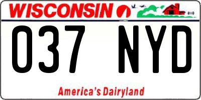 WI license plate 037NYD