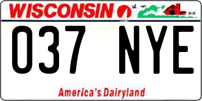 WI license plate 037NYE