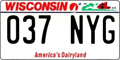 WI license plate 037NYG