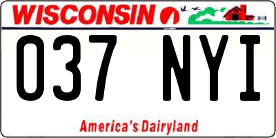 WI license plate 037NYI