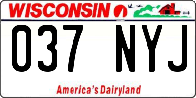 WI license plate 037NYJ