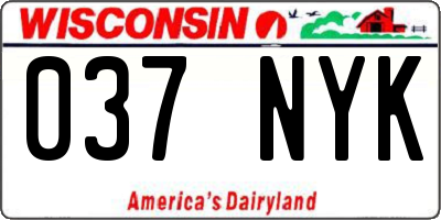 WI license plate 037NYK