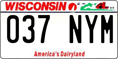 WI license plate 037NYM