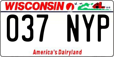 WI license plate 037NYP
