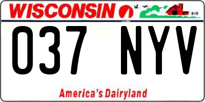 WI license plate 037NYV