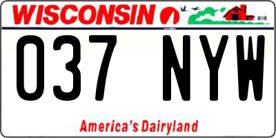 WI license plate 037NYW