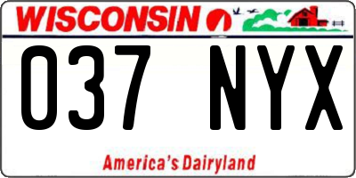 WI license plate 037NYX