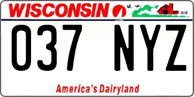 WI license plate 037NYZ