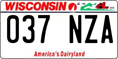 WI license plate 037NZA