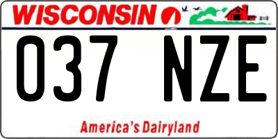WI license plate 037NZE