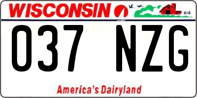 WI license plate 037NZG