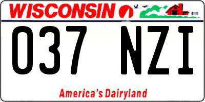 WI license plate 037NZI
