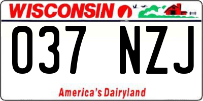 WI license plate 037NZJ