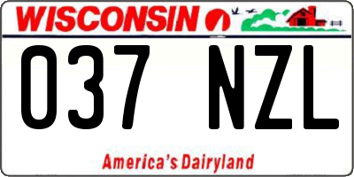 WI license plate 037NZL