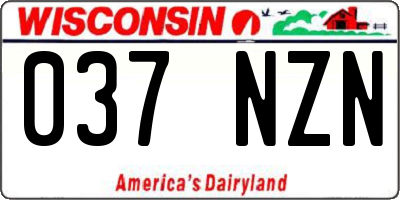 WI license plate 037NZN