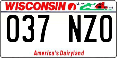 WI license plate 037NZO